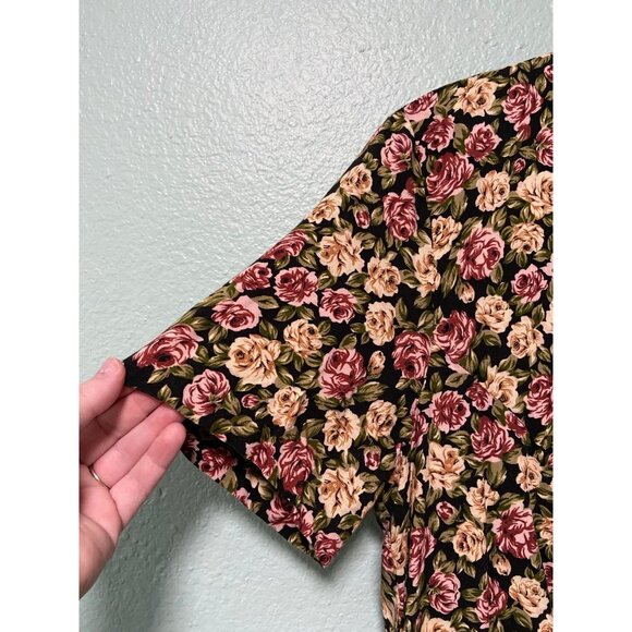 Vintage Adrian Jordan Floral Romper Shorts Short Sleeve - Picture 5 of 8